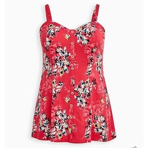 Torrid pink floral fit and flare cami size 2